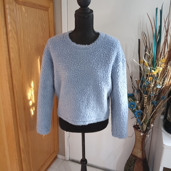 lululemon athletica Sweaters - LULULEMON Wool Whenever Chambray Blue Crew Size 4